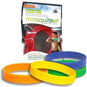 10 Mosquitno Natural Citronella Mosquito Repellent Wristbands for Kids Assorted